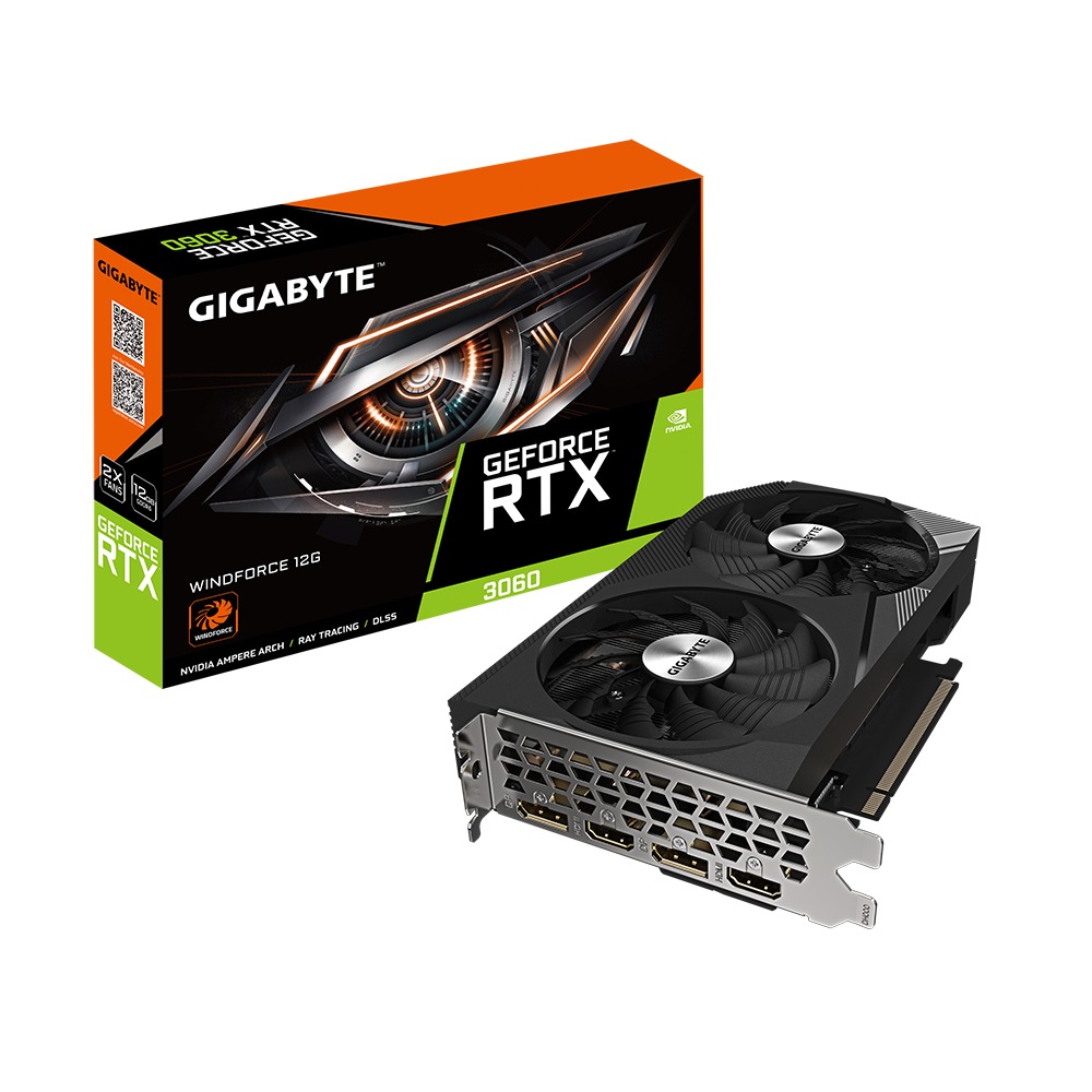 Card màn hình Gigabyte GeForce RTX 3060 WINDFORCE 12GB GDDR6 (GV-N3060WF2-12GD)