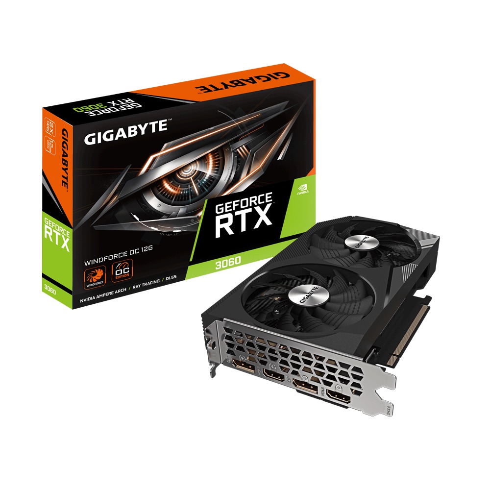 Card màn hình Gigabyte GeForce RTX 3060 WINDFORCE OC 12GB GDDR6 (GV-N3060WF2OC-12GD)