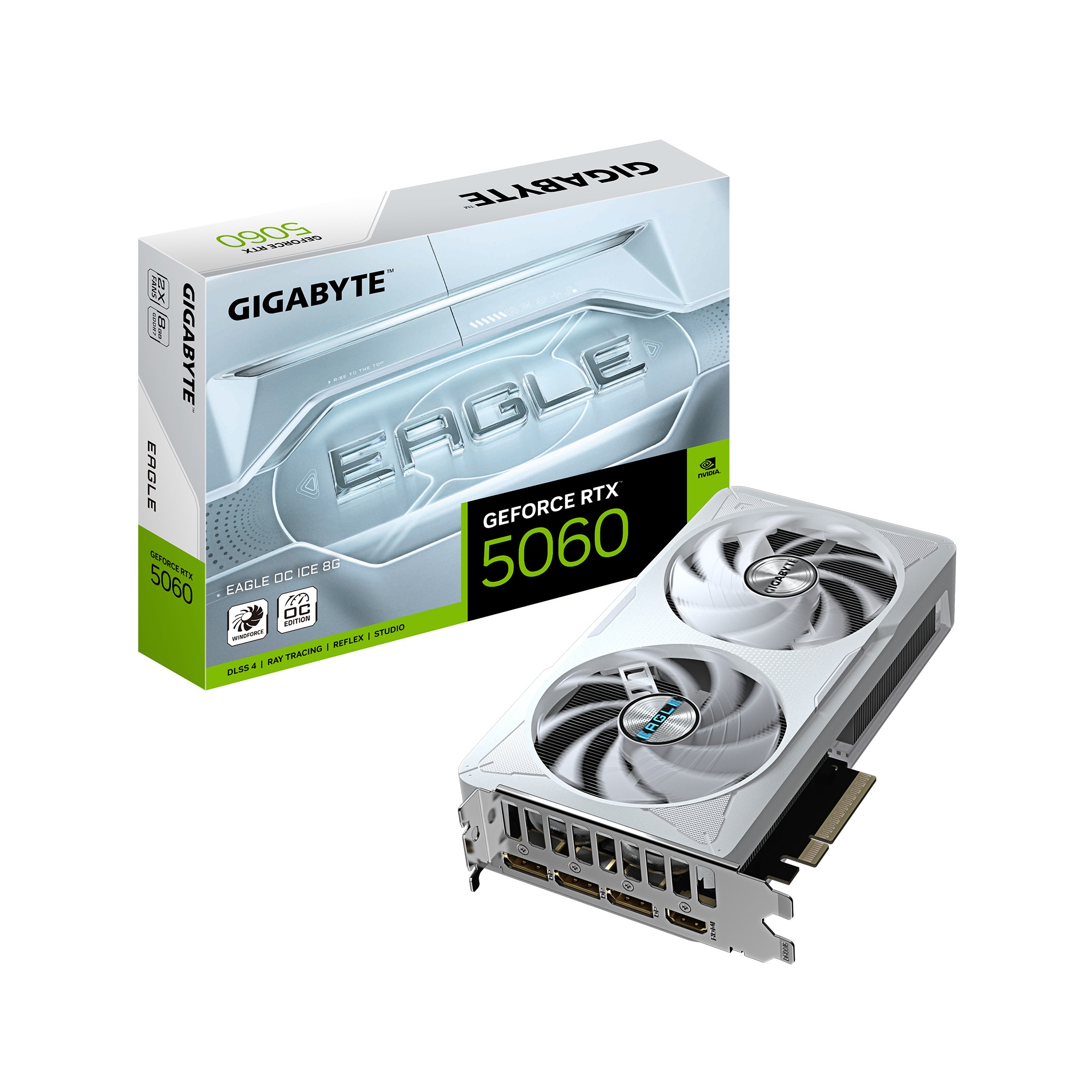 Card màn hình Gigabyte GeForce RTX 5060 EAGLE OC ICE 8GB GDDR7 (GV-N5060EAGLEOC ICE-8GD)