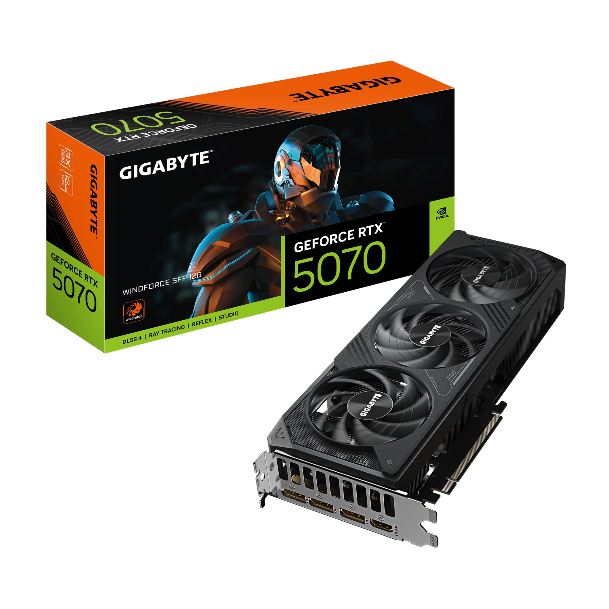 Card màn hình Gigabyte GeForce RTX 5070 WINDFORCE SFF 12GB GDDR7 (GV-N5070WF3-12GD)