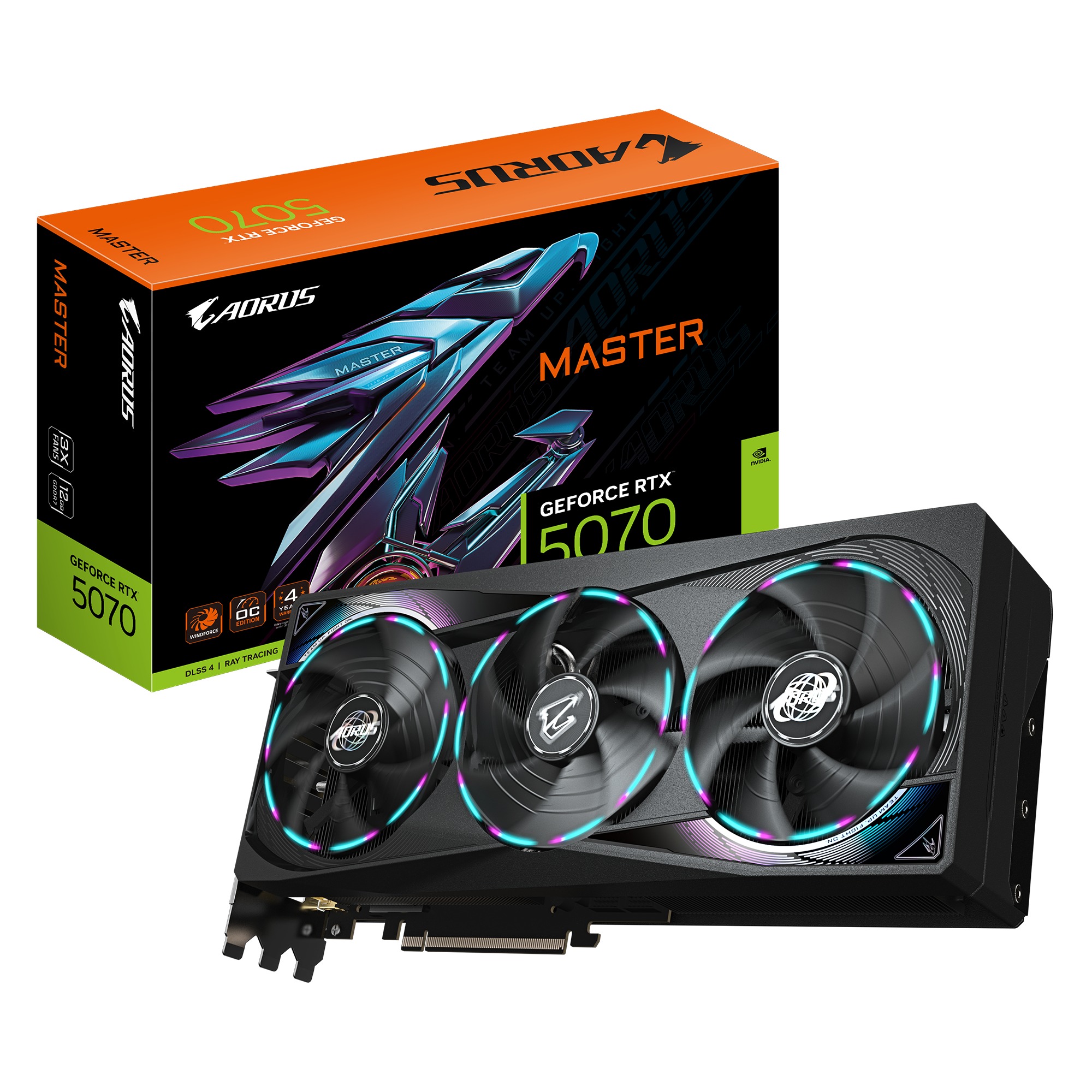 Card màn hình Gigabyte AORUS GeForce RTX 5070 MASTER 12GB GDDR7 (GV-N5070AORUS M-12GD)