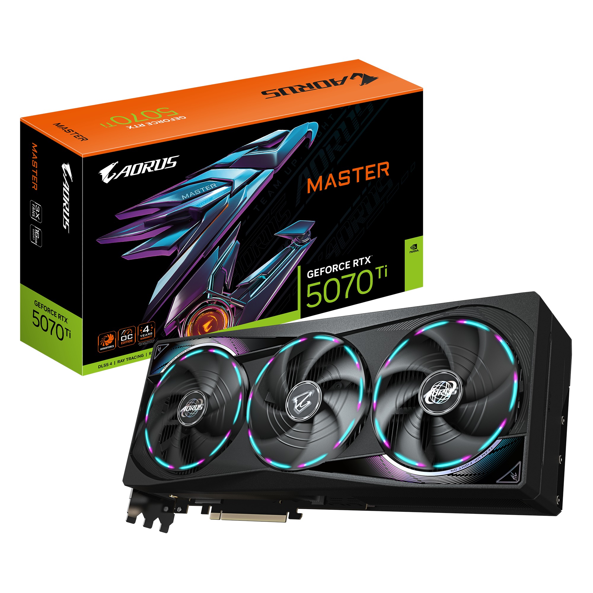 Card màn hình Gigabyte AORUS GeForce RTX 5070 Ti MASTER 16GB GDDR7 (GV-N507TAORUS M-16GD)