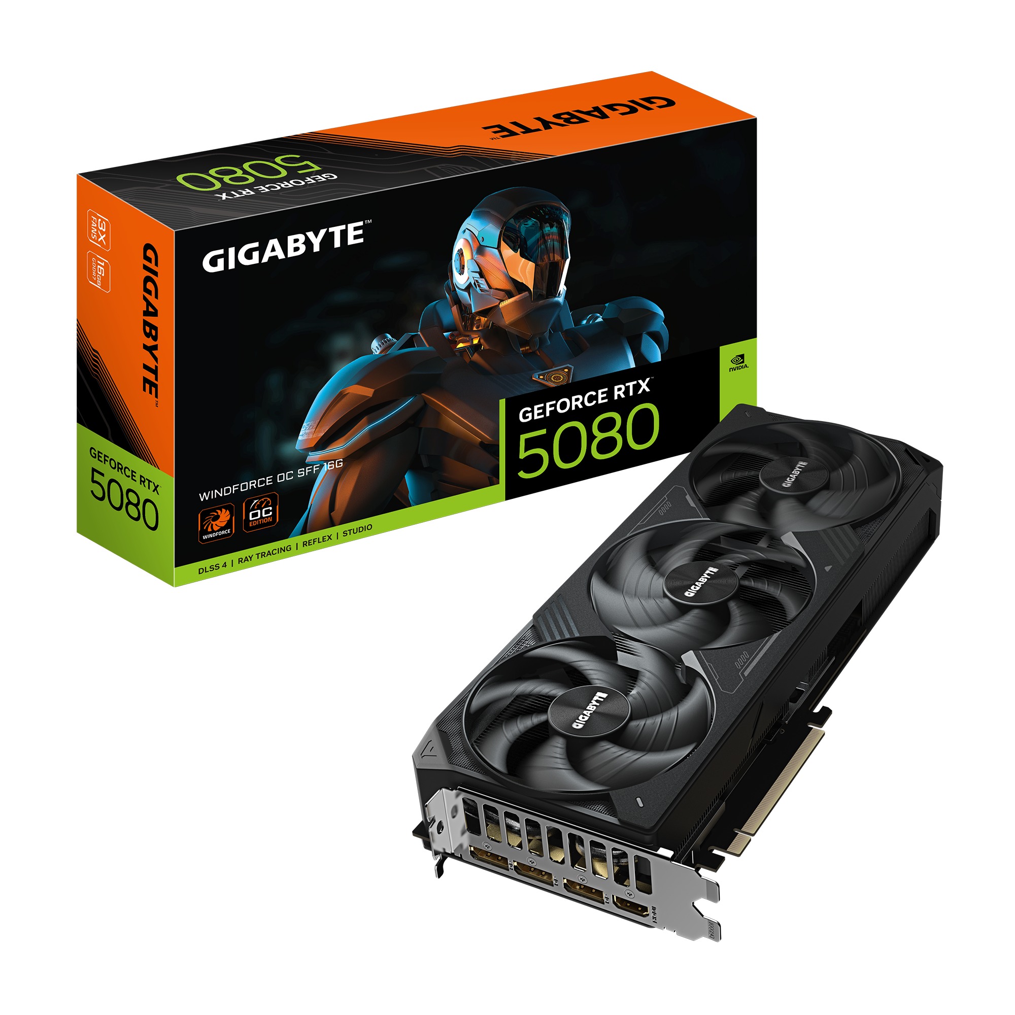 Card màn hình Gigabyte GeForce RTX 5080 WINDFORCE OC SFF 16GB GDDR7 (GV-N5080WF3OC-16GD)