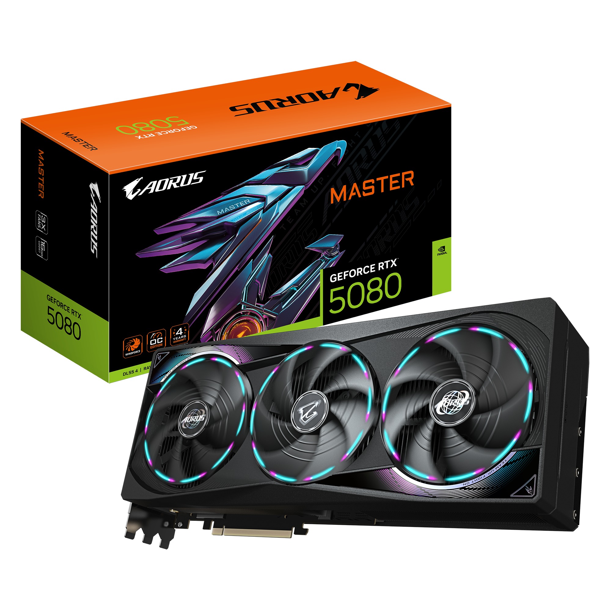 Card màn hình Gigabyte AORUS GeForce RTX 5080 MASTER 16GB GDDR7 (GV-N5080AORUS M-16GD)