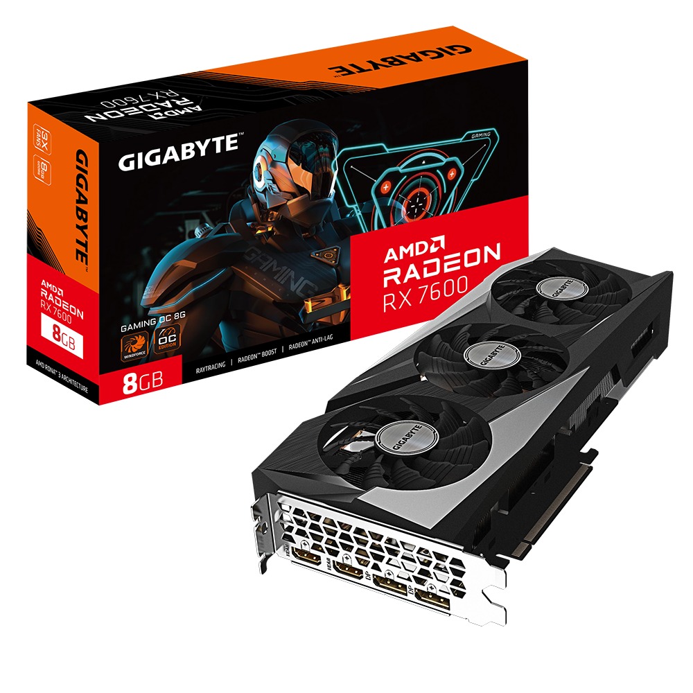Card màn hình Gigabyte Radeon RX 7600 GAMING OC 8G (GV-R76GAMING OC-8GD)