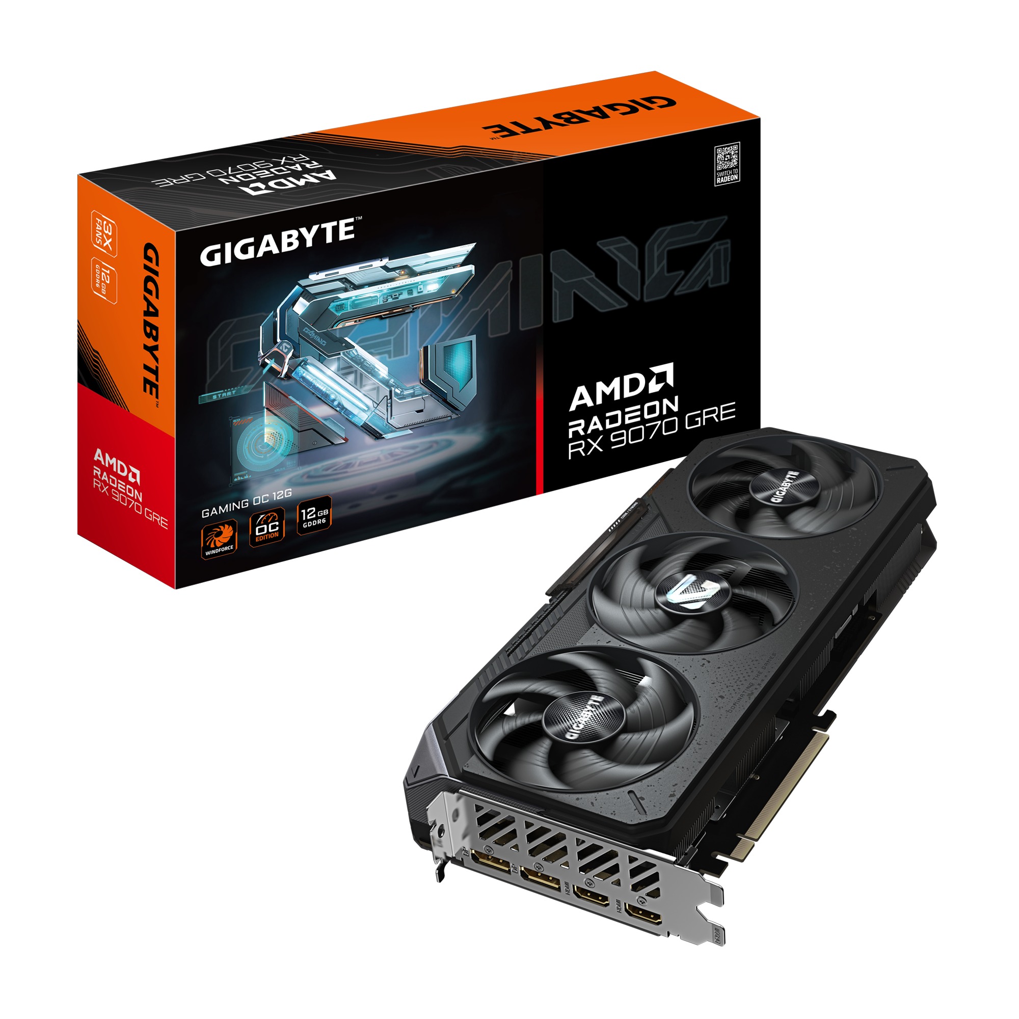 Card màn hình Gigabyte Radeon RX 9070 GRE GAMING OC 12G (GV-R907GREGAMING OC-12GD)