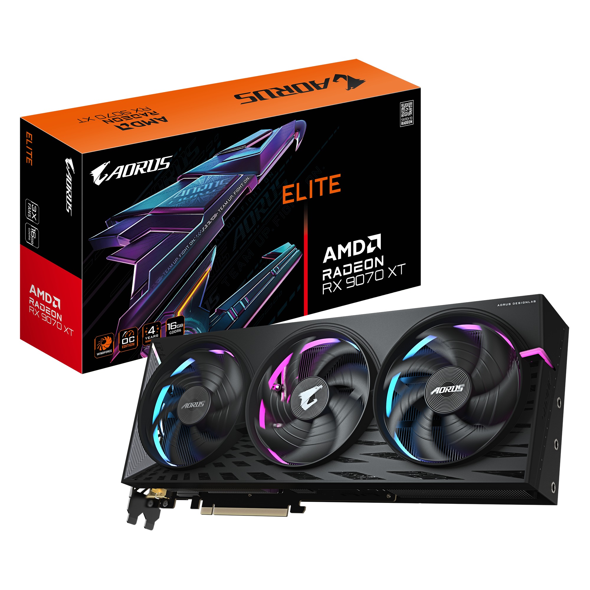 Card màn hình Gigabyte Radeon RX 9070 XT AORUS ELITE 16G (GV-R9070XTAORUS E-16GD)