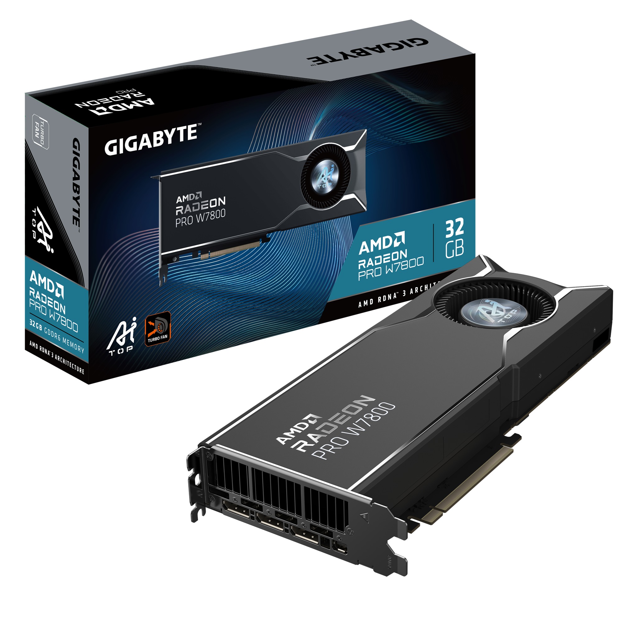 Card màn hình Gigabyte Radeon PRO W7800 AI TOP 32G (GV-R7800AITOP-32GD)