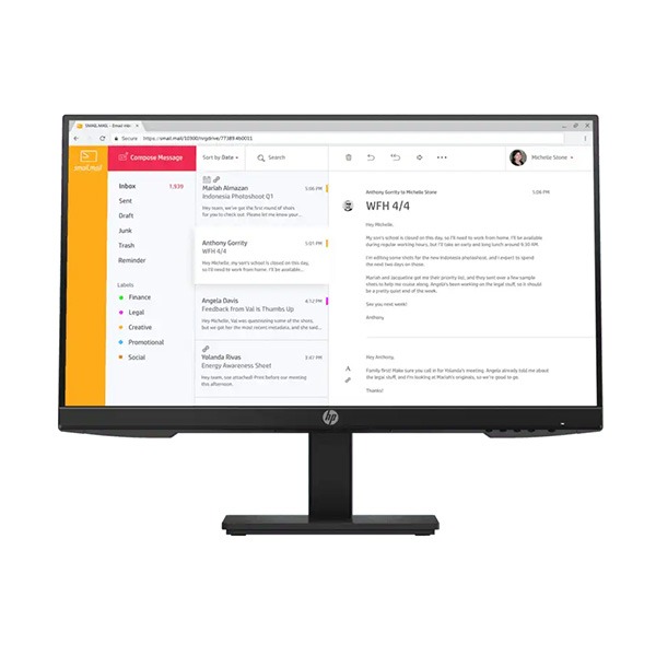 Màn hình máy tính LCD HP P24h G4 7VH44AA 23.8 inch